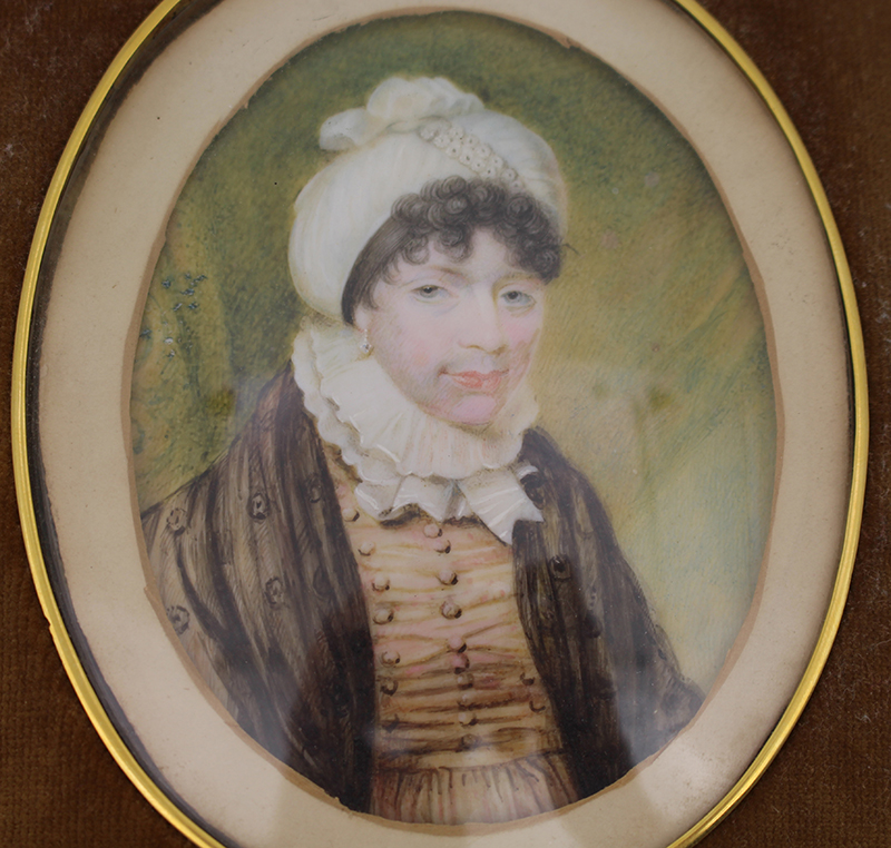 Fine Antique Miniature in Velvet Frame - Image 4 of 5