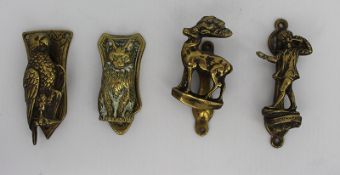 Set of 4 Vintage Brass Door Knockers