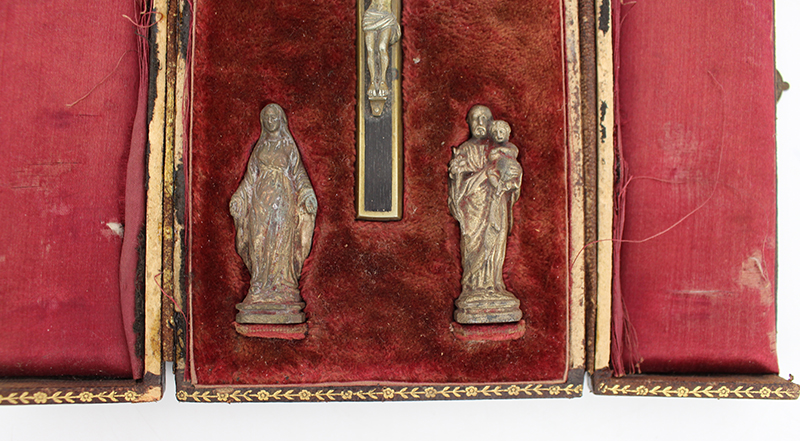 Antique Leather Cased Travel Crucifix Set - Image 9 of 11