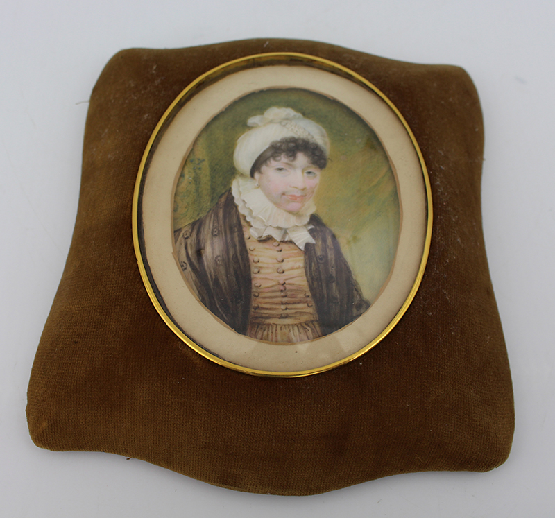 Fine Antique Miniature in Velvet Frame - Image 2 of 5