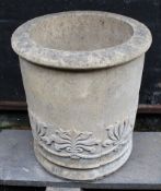 Cylindrical Concrete Stone Planter