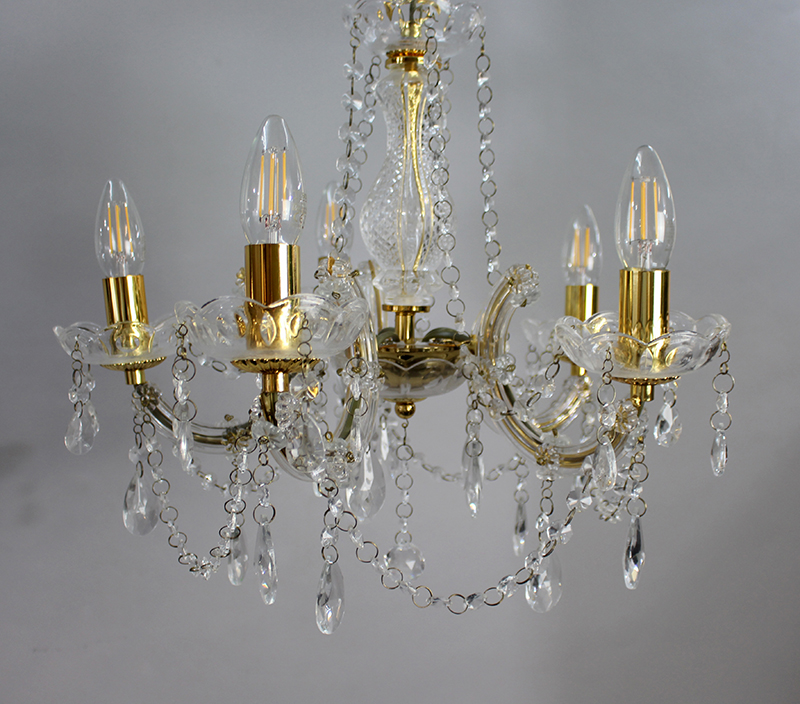 Decorative Five Light Crystal Chandelier - Image 3 of 5