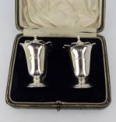 Pair of Cased Antique Silver Salts