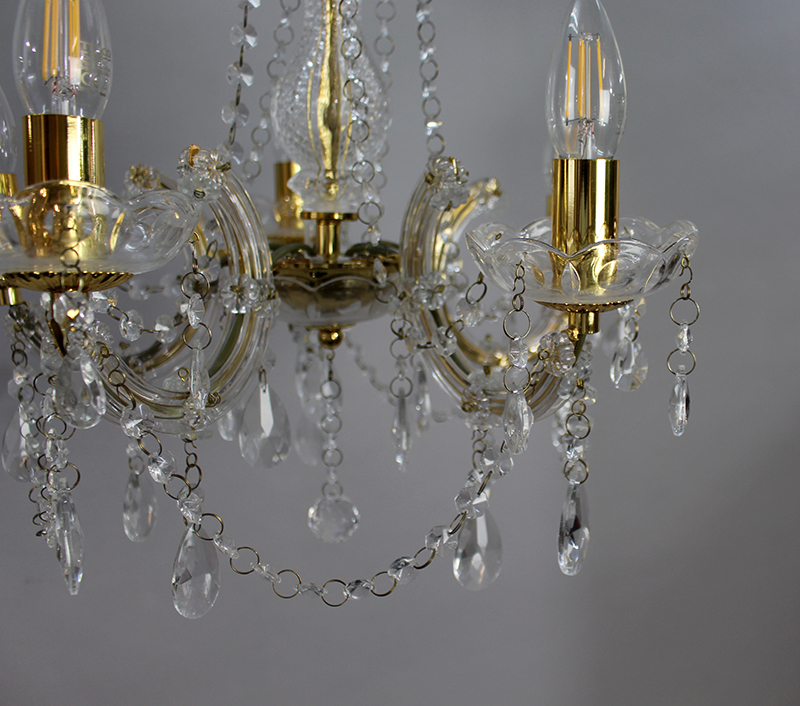 Decorative Five Light Crystal Chandelier - Image 4 of 5