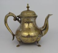 Heavy Silver Plated Footed Tea Pot