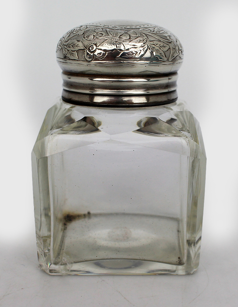 Silver Topped Crystal Bottle London 1898