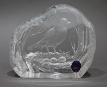 Dartington Rock Crystal Etched Paperweight