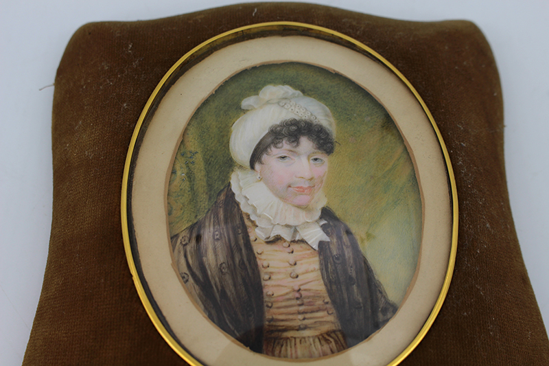 Fine Antique Miniature in Velvet Frame - Image 3 of 5