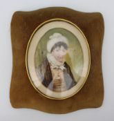 Fine Antique Miniature in Velvet Frame