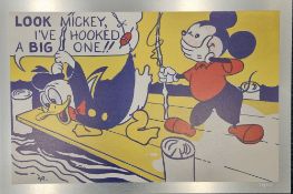 Rare Roy Lichtenstein "Look Mickey, 1961" Limited Edition on Metal.