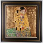 Totally Stunning 22 Carat Gold Gustav Klimt """"The Kiss"""" Limited Edition.