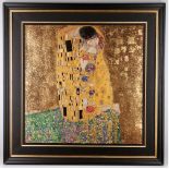 Totally Stunning 22 Carat Gold Gustav Klimt """"The Kiss"""" Limited Edition.
