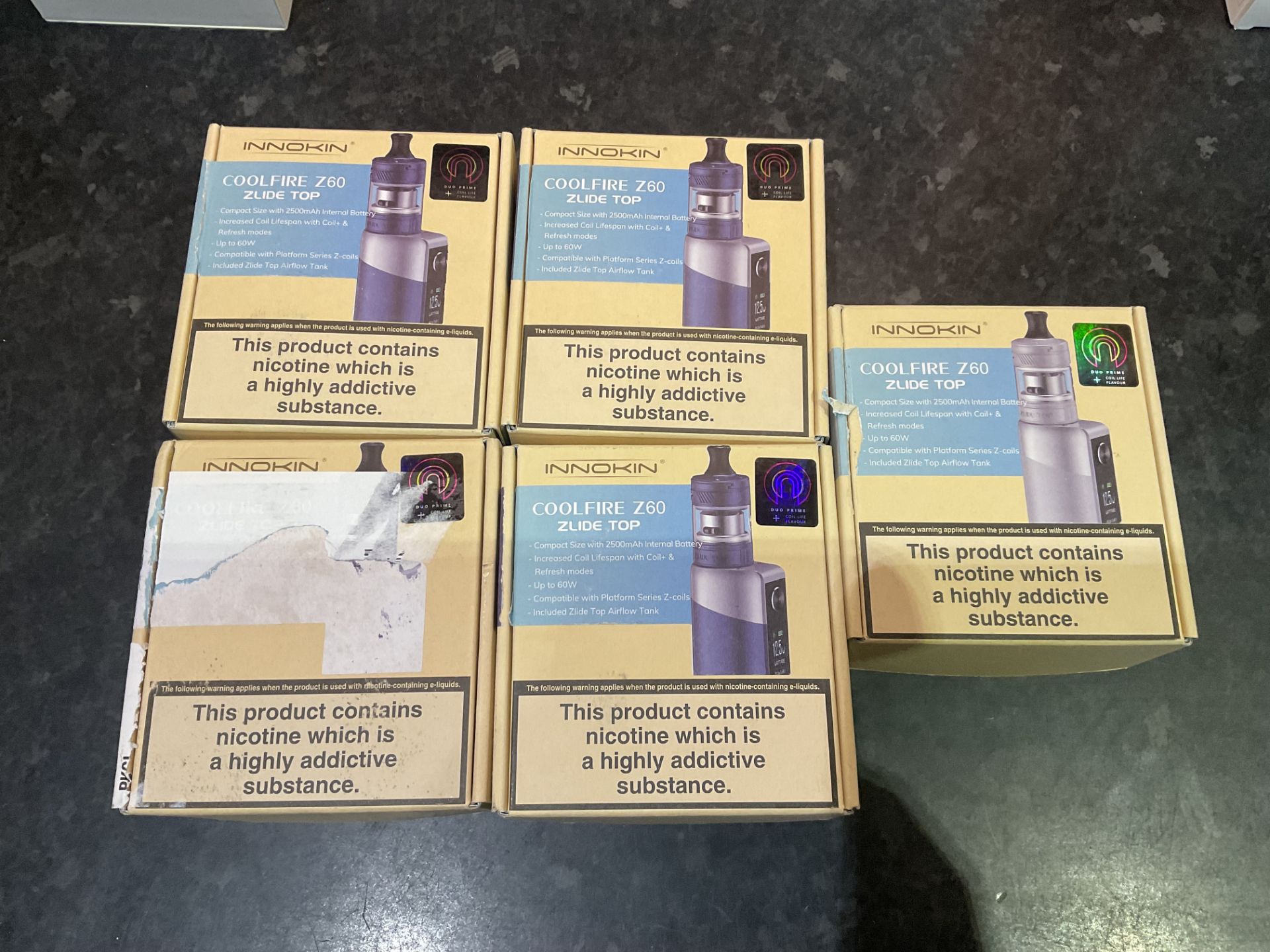 Joblot 5 x Innokin Coolfire Z60 Zlide Top Vape Mods Blue & Silver RRP £200