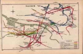 Glasgow Gallowgate Gorbals Parkhead Scotland Antique Railway Diagram-29.