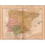 Antique 1867 Coloured Classical Geography Map Iberia Or Hispania.