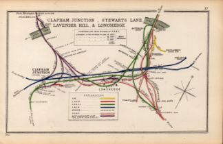 Clapham Junction Lavender Hill Battersea London Antique Railway Diagram-17.