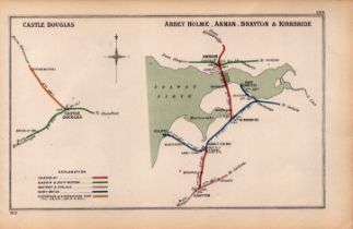 Castle Douglas, Annan, Scotland Detailed Antique Railway Diagram-104.