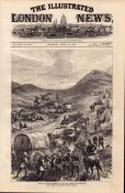 Camp of the 80th Regiment on the Zulu Border Antique 1879 Print.