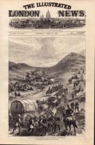 Camp of the 80th Regiment on the Zulu Border Antique 1879 Print.