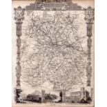 Shropshire Steel Engraved Victorian Antique Thomas Moule Map.