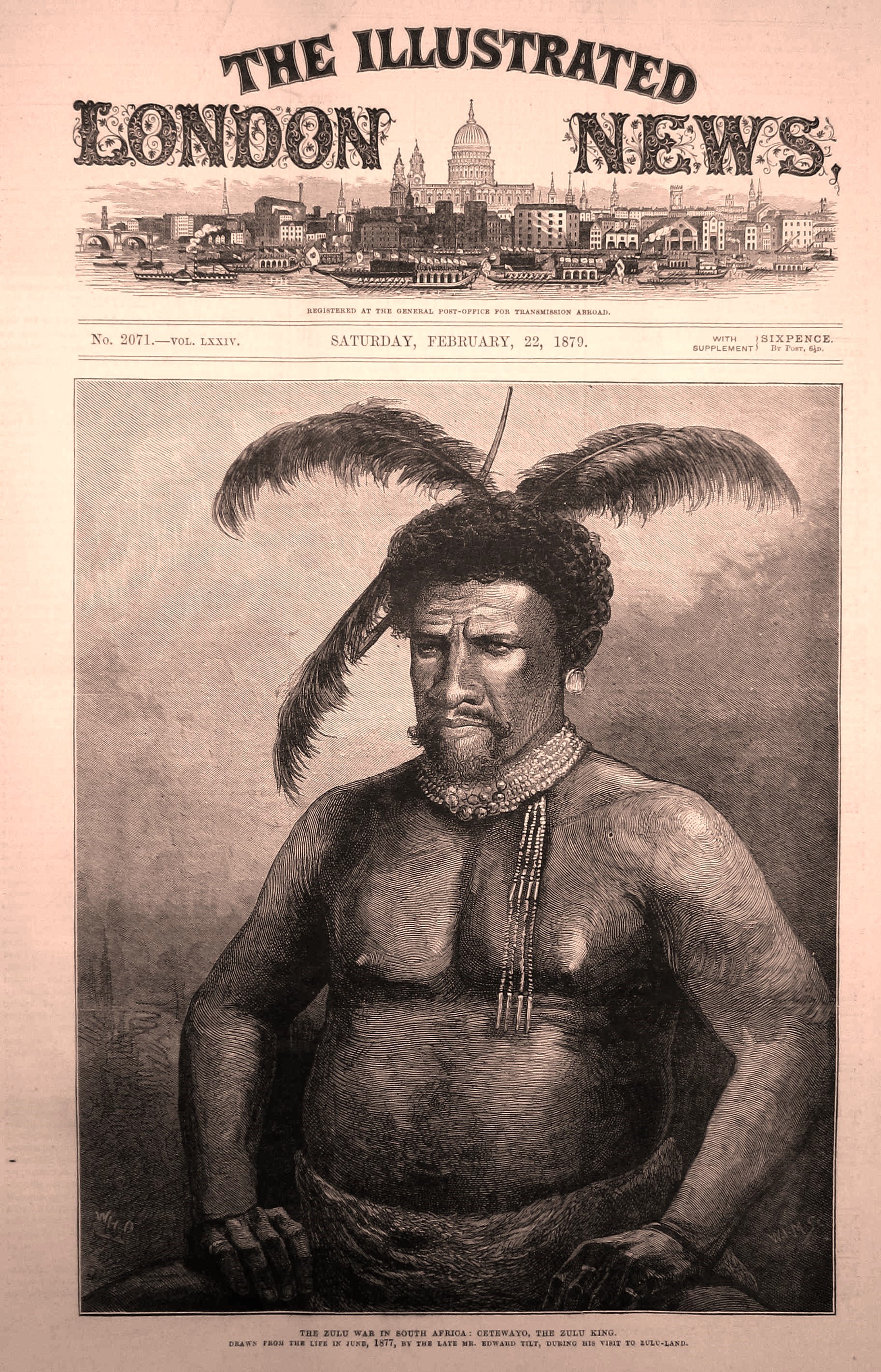 Cetewayo, The Zulu King An Original Antique 1879 Wood Engraving.