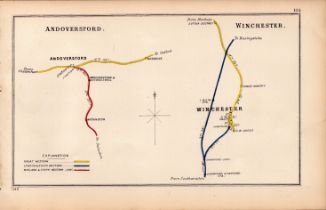 Andoversford Glos / Winchester Hampshire Antique Railway Diagram-132.