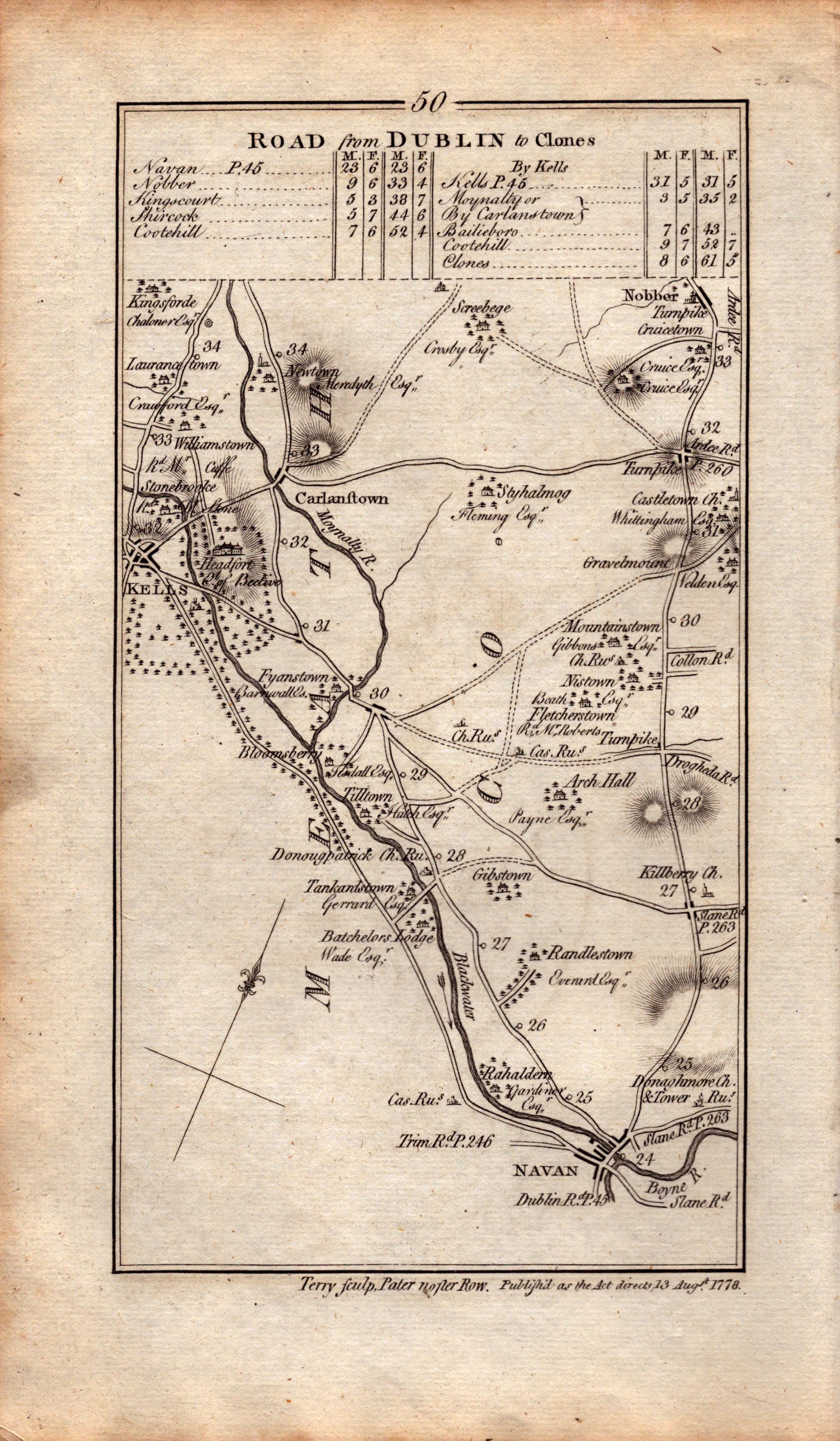 Ireland Rare Antique King George III 1777 Map Donegal Killybegs Mountcharles. - Image 2 of 4