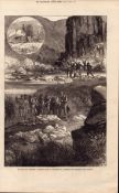 The Zulu War Sketches at Rorke's Drift Antique Victorian 1879 Wood Engraving.