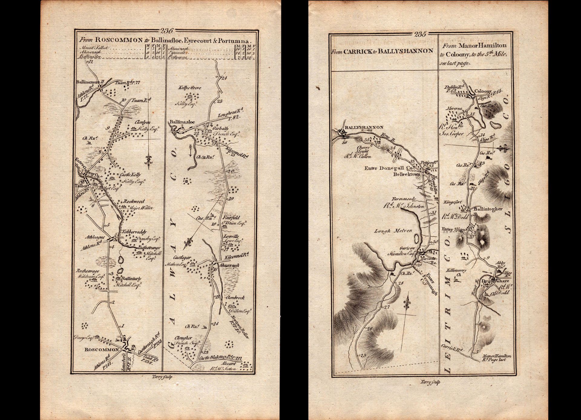 Ireland Rare Antique 1777 Map Cork Galway Sligo Leitrim Ballinasloe.