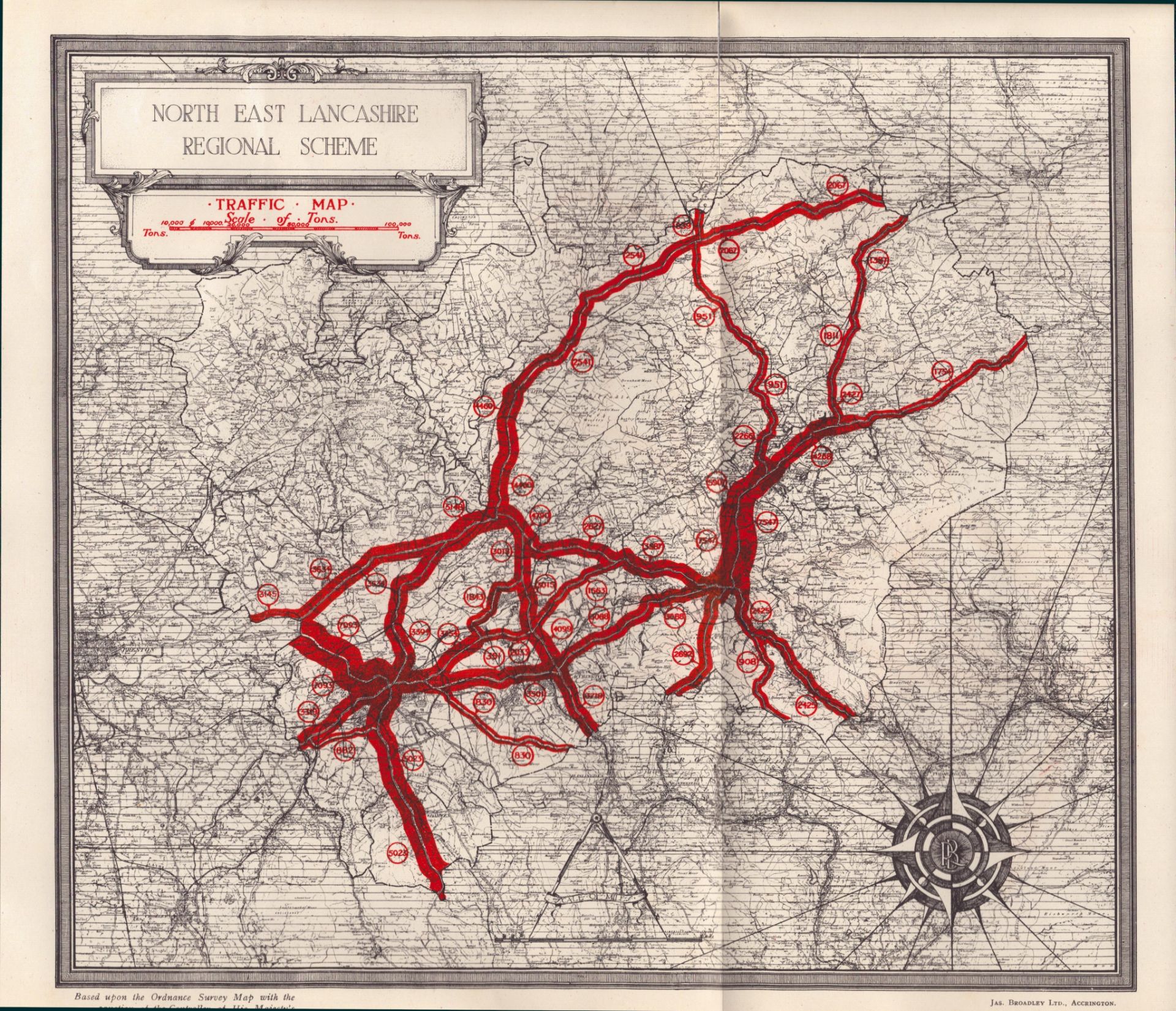 Collection of 9 North-East Lancashire 1929 Regional planning Scheme Report Maps - Image 9 of 10