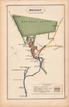 Belfast Donegal Quay Queens Bridge Ireland Antique Railway Diagram-122.