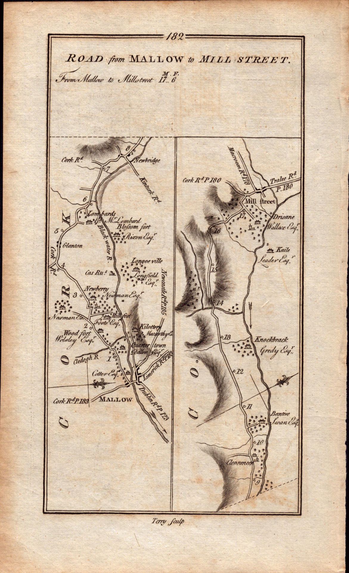 Ireland Rare Antique 1777 Map Tralee Killarney Mallow Cork Millstreet. - Image 3 of 4
