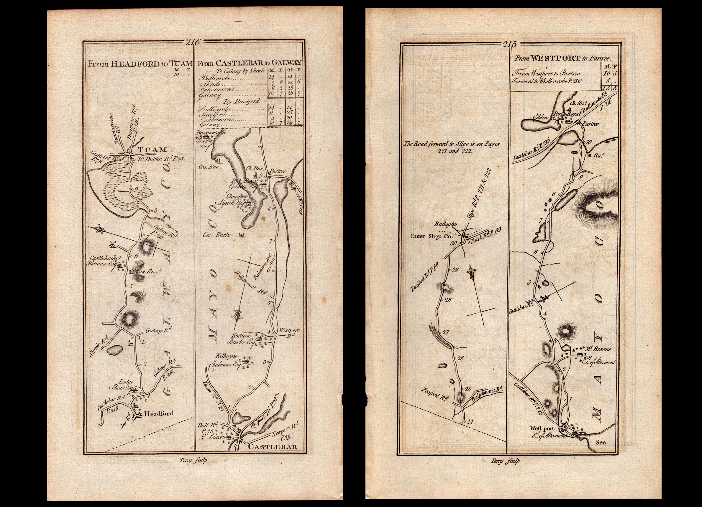 Ireland Rare Antique 1777 Map Mayo Westport Tuam Kilboyne Castlebar.