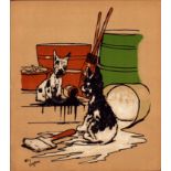 Cecil Aldin “Rough & Tumble” Scotch Terriers Antique Colour Illustration-15.