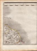 Berwickshire Dunbar Berwick on Tweed Eyemouth John Cary's Map of 1794-77.