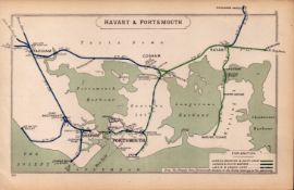 Havant & Portsmouth Gosport, Fareham Antique Railway Diagram-11.