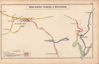 Tilehurst Reading Wokingham Berkshire Antique Railway Diagram-64.