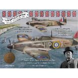 WW2 The Battle of Britain Hurricanes Cliffs of Dover Penny Metal Art Display Set