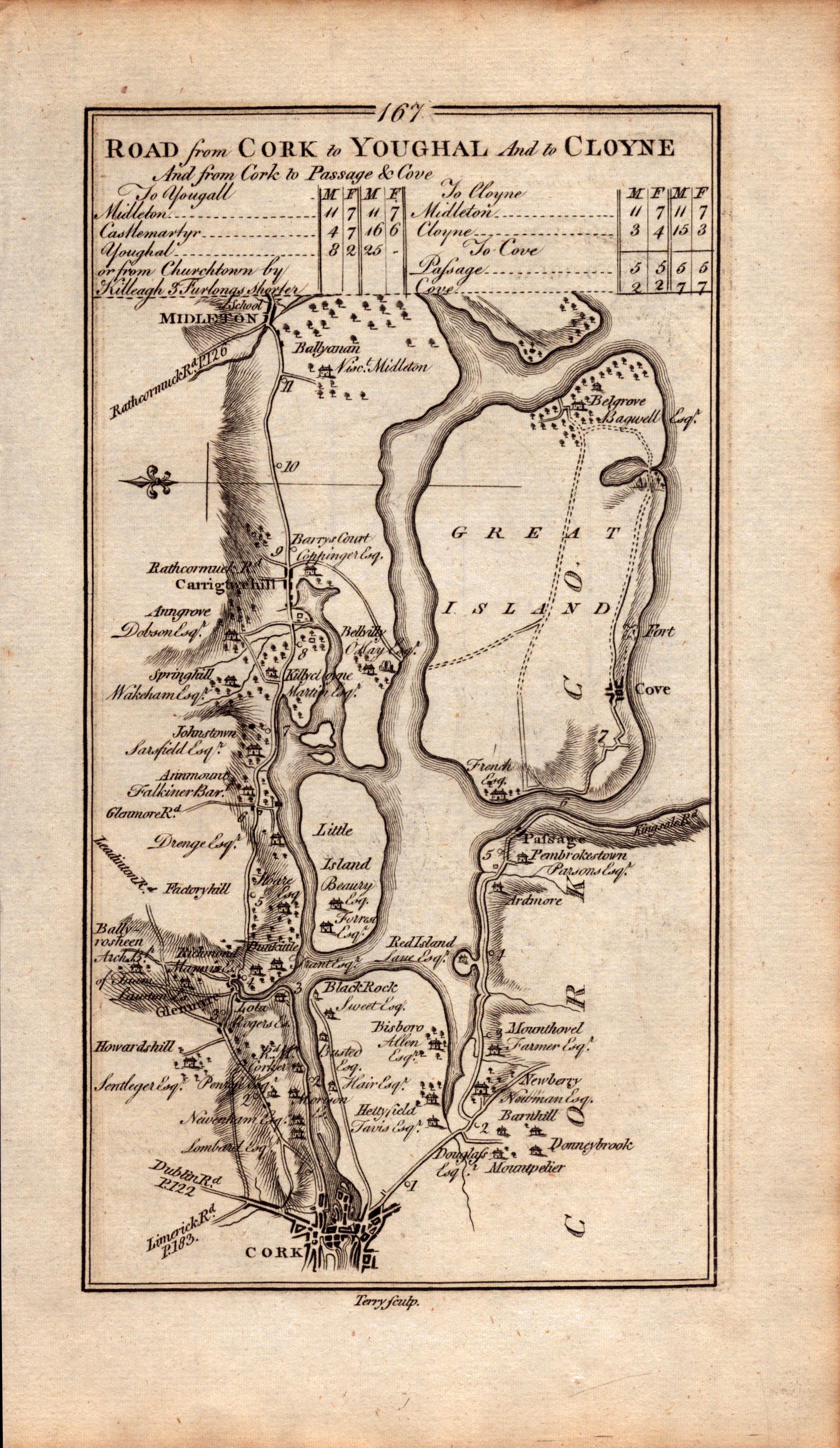 Ireland Rare Antique 1777 Map Cork Midleton Youghal Castle Martyr Cloyne. - Image 2 of 4