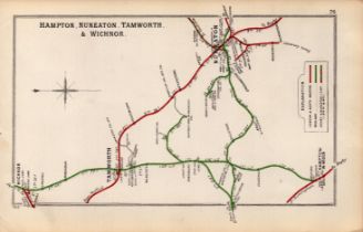 Nuneaton Tamworth Wichnor Warks Antique Railway Junction Diagram-76.