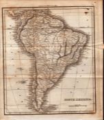 South America Rare 200 Years Old George VI Antique 1822 Map.