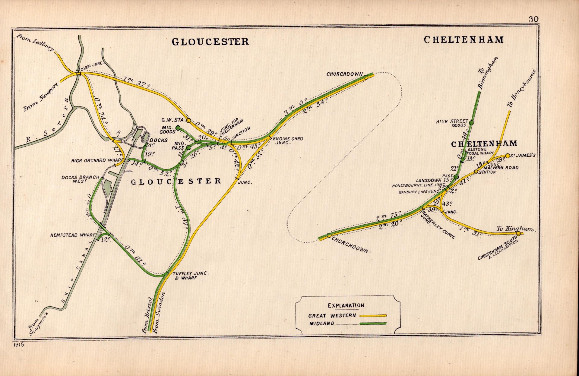 Gloucester & Cheltenham Antique Railway Junction Diagram-30.