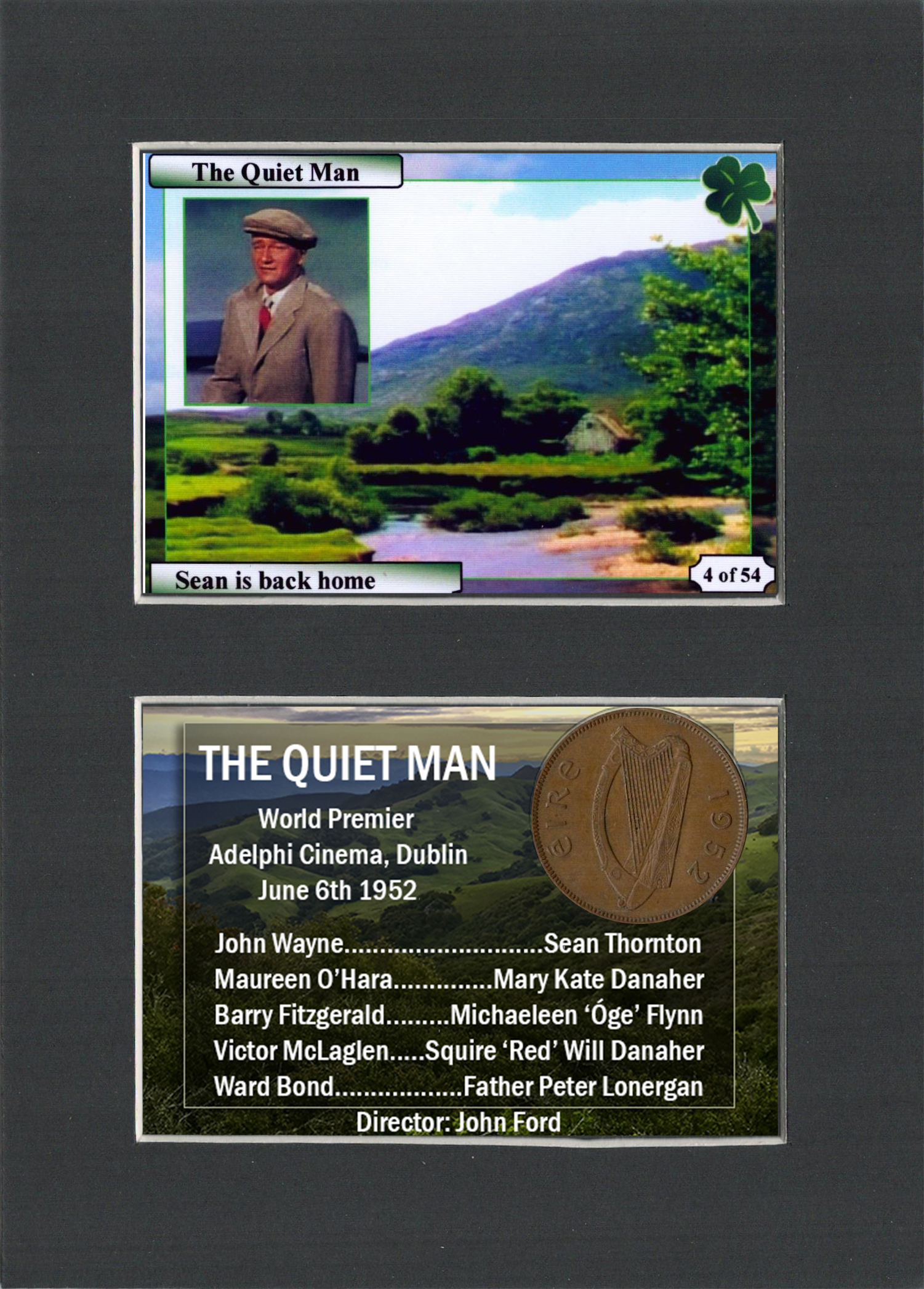 The Quiet Man John Wayne Mount & Irish Coin Gift Set.