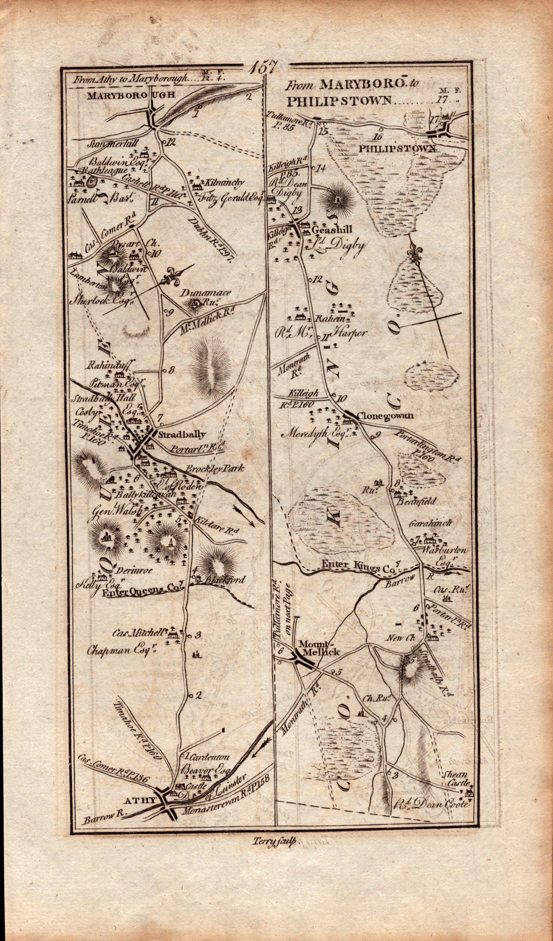 Ireland Rare Antique 1777 Map Offaly Laois Kildare Athy Portlaoise Tullamore. - Image 2 of 4