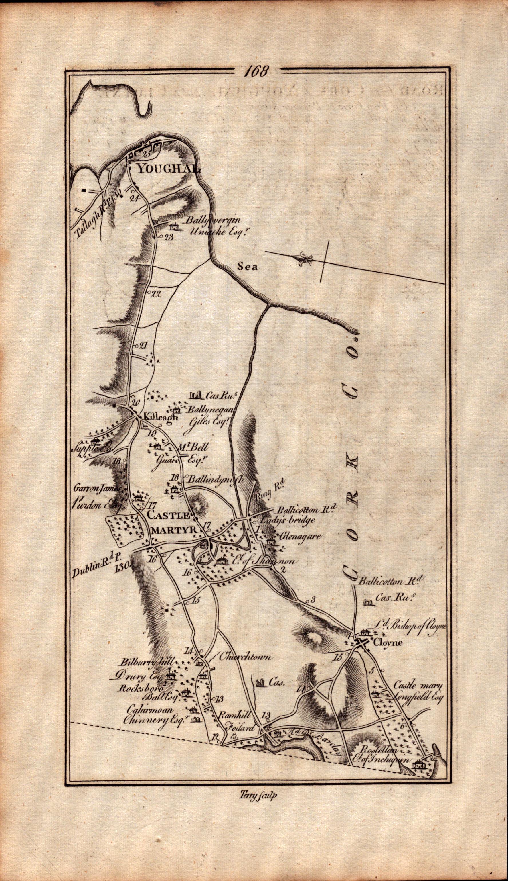 Ireland Rare Antique 1777 Map Cork Midleton Youghal Castle Martyr Cloyne. - Image 3 of 4