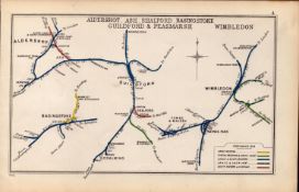 Aldershot Basingstoke Guildford Wimbledon Antique Railway Diagram-4.