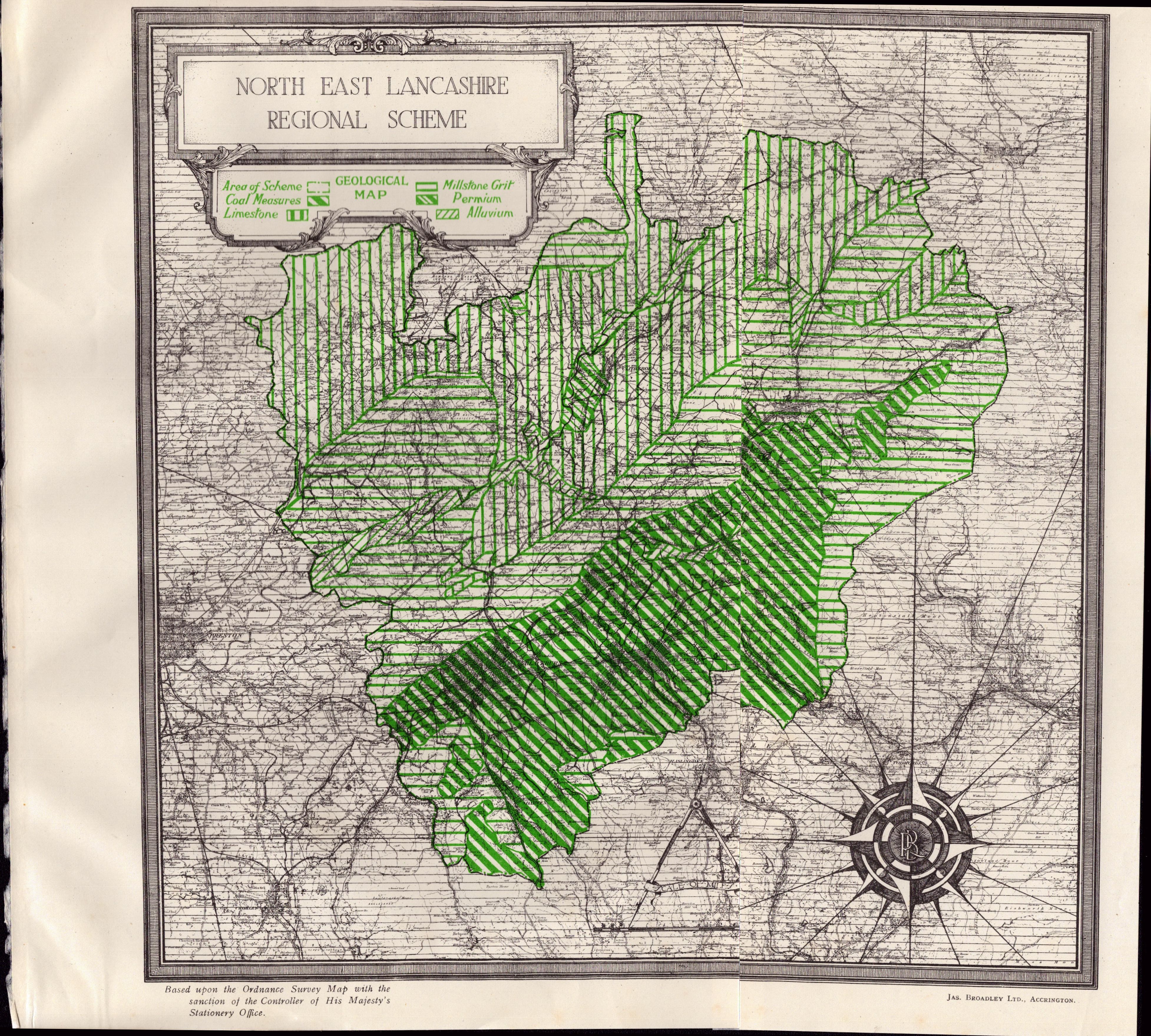 Collection of 9 North-East Lancashire 1929 Regional planning Scheme Report Maps - Image 5 of 10