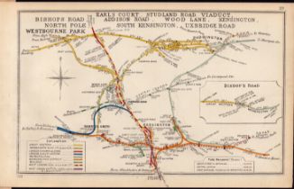 Earls Court Hammersmith Kensington London Antique Railway Diagram-39.