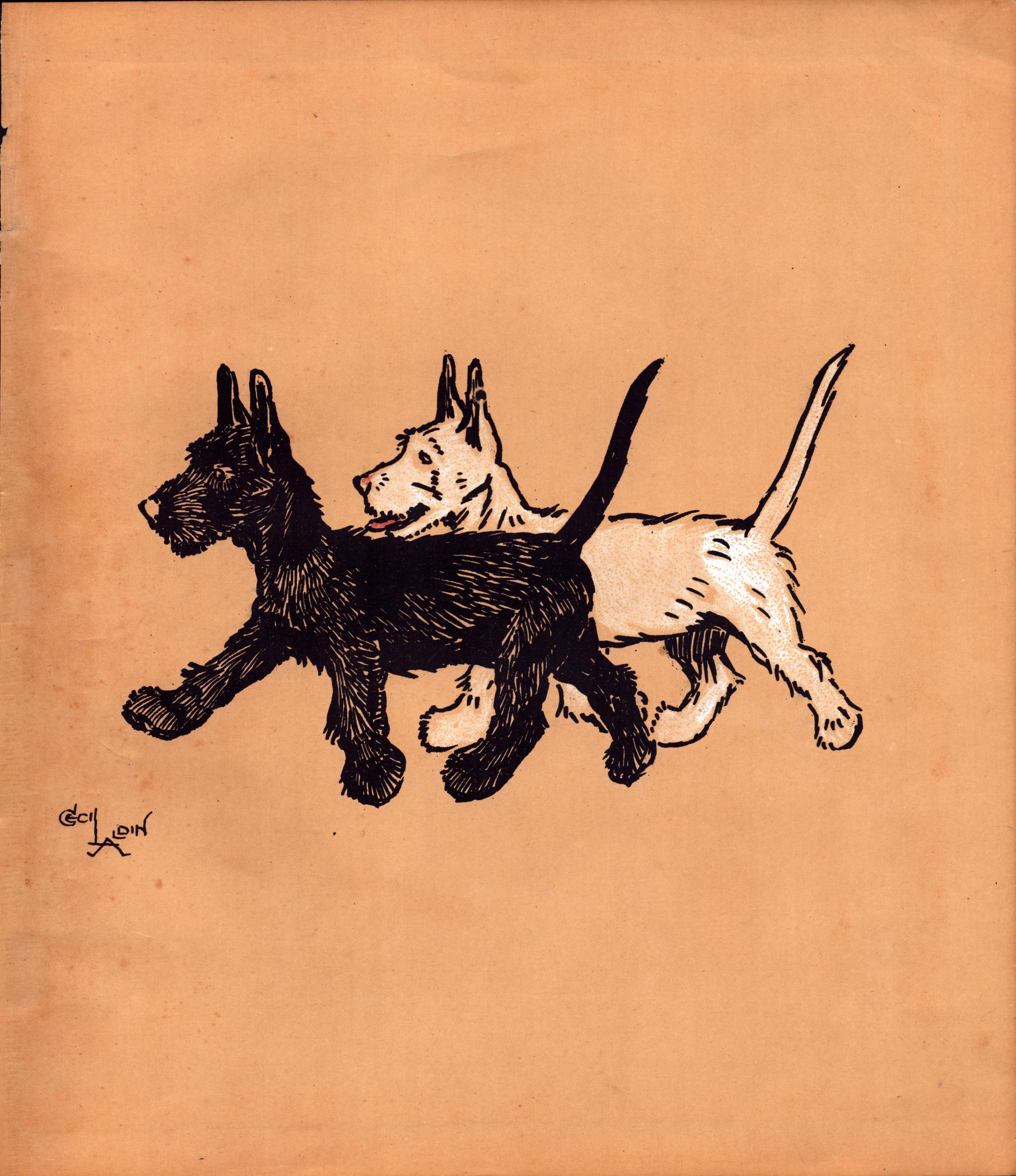 Cecil Aldin “Rough & Tumble” Scotch Terriers Antique Colour Illustration-24.