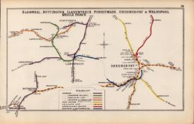 Shrewsbury & Welshpool Antique Railway Junction Diagram Map-68.